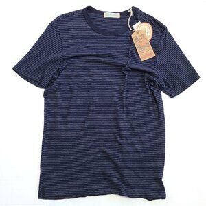 New Faherty Vintage Chambray Tee Size Small Navy Stripe Lightweight Soft T-shirt
